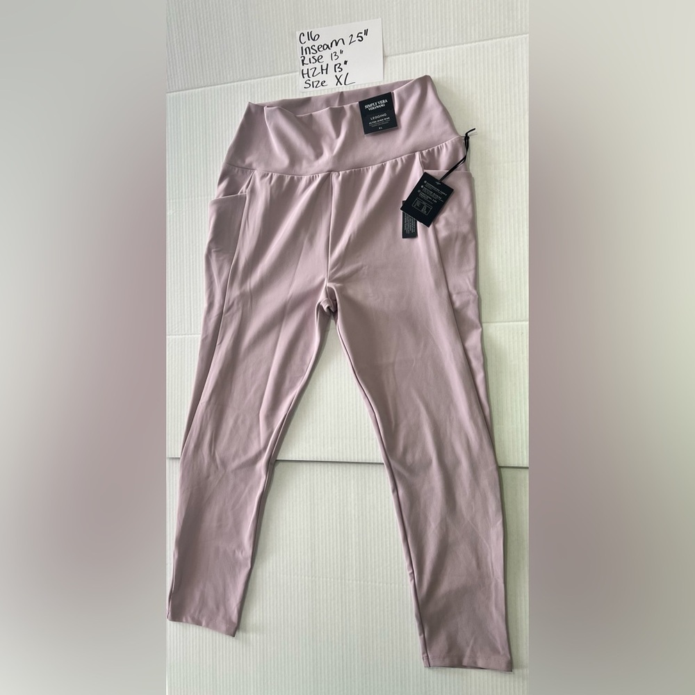 Simply Vera Vera Wang Light Purple Leggings Size XL